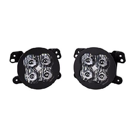 Diode Dynamics Stage Series 3in SAE/DOT Type M Fog Light Kit compatible with Jeep Wrangler Gladiator/Dodge/Chrysler, Yellow SAE Fog Sport with Backligの画像
