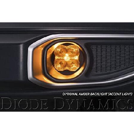Diode Dynamics Stage Series 3in SAE/DOT Type M Fog Light Kit compatible with Jeep Wrangler Gladiator/Dodge/Chrysler, Yellow SAE Fog Sport with Backligの画像