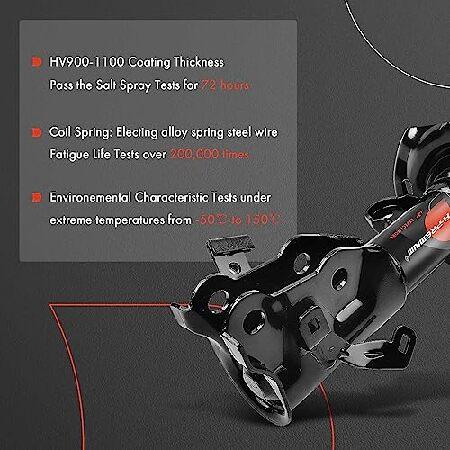 A-Premium フロントペア (2) ショックコンプリートストラット＆コイルスプリングアセンブリ ホンダシビック 2012 2013 L4 1.8Lクーペ、ドライバーと助手席側、交の画像