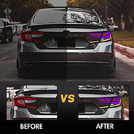New Taillights for 2018-2022 Honda Accord Tail Lights 2019 Ver Accessories V3 RGB Smoke Brake Light Assembly Led Sequential Turn Signal Dynamic Startuの画像