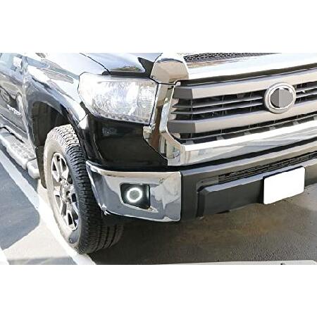 iJDMTOY 3-Inch Projector Fog Light Kit w/Black Shroud 40-SMD Xenon White LED Halo Ring Angle Rings, Universal Fit with Car SUV Truck ATV RV, etcの画像