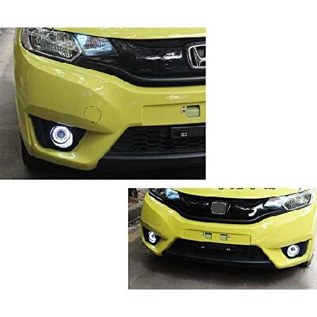 iJDMTOY 3-Inch Projector Fog Light Kit w/Black Shroud 40-SMD Xenon White LED Halo Ring Angle Rings, Universal Fit with Car SUV Truck ATV RV, etcの画像
