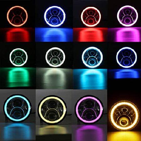 H2 LED Headlights Assembly For Hummer H2 2003 2004 2005 2006 2007 2008 2009 Front Bumper 7 Inch H/L Beam Halo Ring DRL Daytime Running Lamp Light LEDの画像