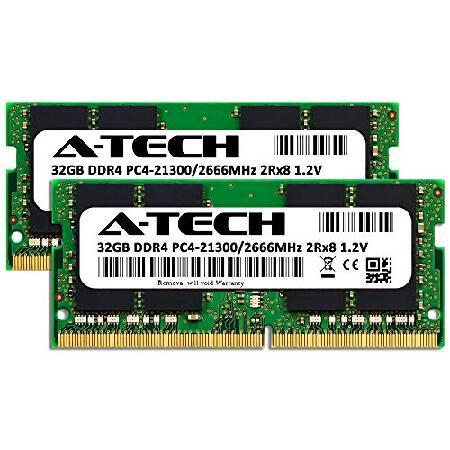ショッピング大人気 A-Tech 64GB (2x32GB) RAM MSI (Micro Star) GE75 Raider 9Sx | DDR4 2666MHz PC4-21300 Non-ECC SO-DIMM 2Rx8 1.2V - ノートパソコン＆ノートブックメモリアッ