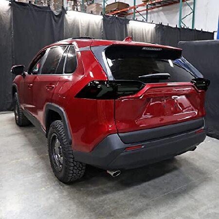 Spec-D Tuning Glossy Black Housing Dark Smoke Lens LED Sequential Tail Lights Compatible with 2019-2021 Toyota RAV4 Left + Right Pair Assemblyの画像