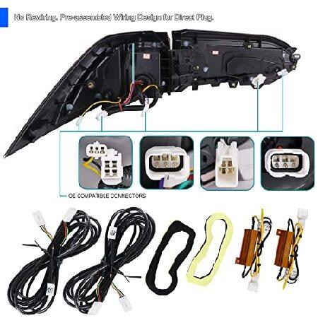 Spec-D Tuning Glossy Black Housing Dark Smoke Lens LED Sequential Tail Lights Compatible with 2019-2021 Toyota RAV4 Left + Right Pair Assemblyの画像