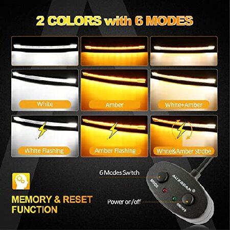 Auxbeam 42 Inch LED Light Bar, 240W Curved Amber White Strobe Lights, 6 Modes Spot Flood Combo Beam Fog Driving Light for Car Jeep Off Road SUV UTV wiの画像