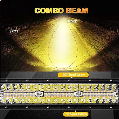 Auxbeam 42 Inch LED Light Bar, 240W Curved Amber White Strobe Lights, 6 Modes Spot Flood Combo Beam Fog Driving Light for Car Jeep Off Road SUV UTV wiの画像