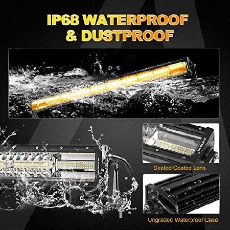 Auxbeam 42 Inch LED Light Bar, 240W Curved Amber White Strobe Lights, 6 Modes Spot Flood Combo Beam Fog Driving Light for Car Jeep Off Road SUV UTV wiの画像
