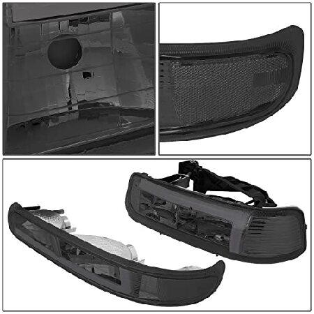 DNA MOTORING 4-HL-SILV99-DRL-SM-CL Pair of 3D LED L Running Lights Headlights ＆ Bumper Lights Compatible with 99-02 Silverado 1500 2500,Black/Clearの画像