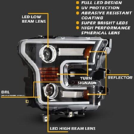 POKIAUTO Full LED Headlights for F-150 15-17, LED Projector Head Lamps Assembly with Switchback DRL Dynamic Animation Sequential Turn Signal for Ford_1