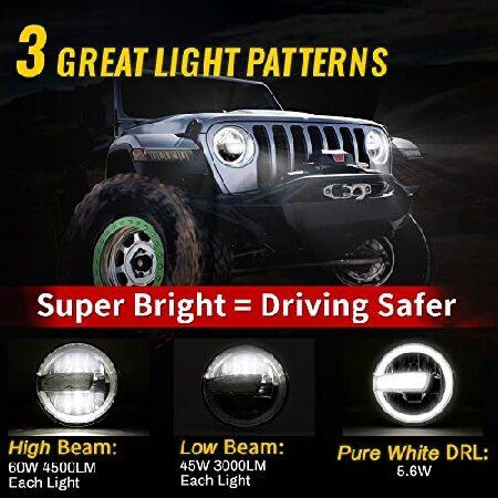9 Inch LED Headlights Round Halo Headlight with DRL Compatible with 2018-2022 Jeep Wrangler JL JLU Gladiator JT High Low Beam Adjustable DOT Approvedの画像