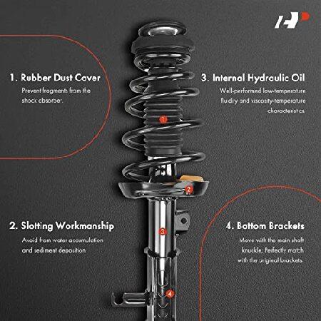 A-Premium フロントペア (2) ストラット＆コイルスプリングアセンブリ メルセデスベンツ C230 2008-2009, C250 2010-2012, C300 2008-2014, C350 2008-2014, ドの画像