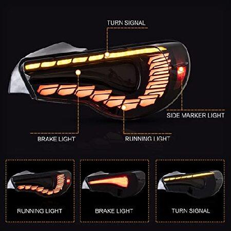 VLAND Tail lights Assembly Fit for Toyota 86 2012-2020， Subaru BRZ 2013-2020， Scion FRS 2013-2016， Rear Lamps with Dragon Scales Dynamic DRL， Back lig_1