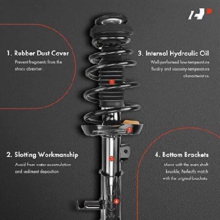 A-Premium ペア 2 フロントコンプリートストラット＆コイルスプリングアセンブリ シボレーインパラ 2000-2005 ＆ Oldsmobile Intrigue 1998-2002に対応 運転席との画像