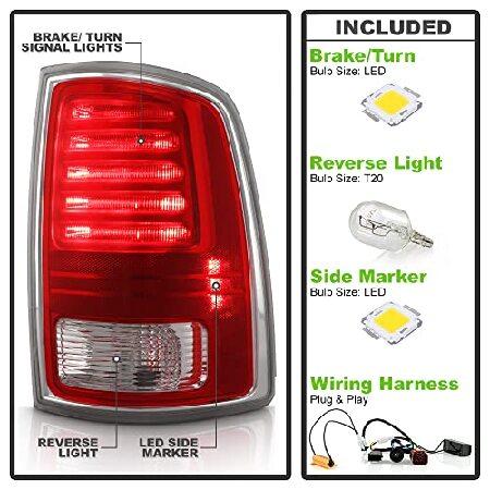 ACANII - For [Incandescent Type Upgrade] 2009-2018 Dodge Ram 1500 2500 3500 Red LED Tail Lights Brake Lamps Left+Right_1