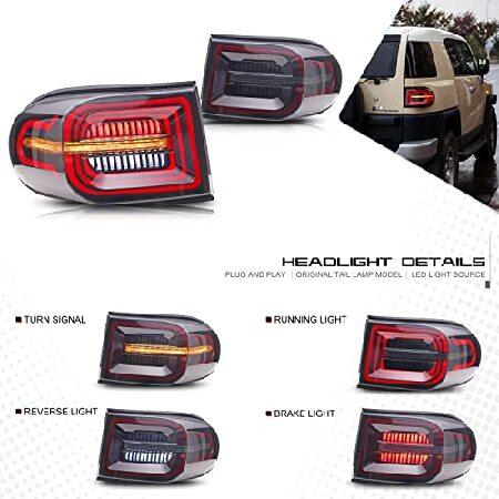 inginuity time LED Tail Lights For Toyota FJ Cruiser 2007-2014 Start-up Animation DRL Sequential Indicator Rear Lamp Assemblyの画像