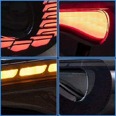 VLAND LED Tail lights Compatible with Scion Fr-s 2013-2016 Toyota86/ Subuaru Brz 2013-2020 w/Amber Sequential, w/3D Dynamic Animation Dragon Scale DRLの画像
