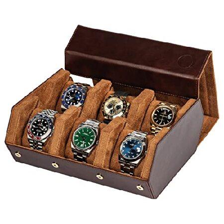 男性用腕時計ケース | 本革製腕時計ロールケース 腕時計6個収納 | 時計