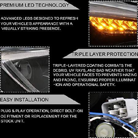VLAND Headlight Assembly Fit for 2012-2016 Scion FR-S 2012-2021 Toyota 86 2013-2021 Subaru BRZ， LED Headlamp Assembly with DRL Sequential Turn Signal，_2