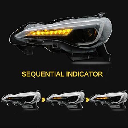 VLAND Headlight Assembly Fit for 2012-2016 Scion FR-S 2012-2021 Toyota 86 2013-2021 Subaru BRZ， LED Headlamp Assembly with DRL Sequential Turn Signal，_3