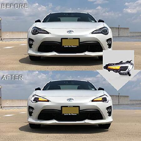VLAND Headlight Assembly Fit for 2012-2016 Scion FR-S 2012-2021 Toyota 86 2013-2021 Subaru BRZ， LED Headlamp Assembly with DRL Sequential Turn Signal，_4
