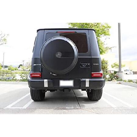 iJDMTOY Dark Smoked Rear Bumper Reflector Lenses Compatible with Mercedes 2019-up W463A G-Class G500 G550 G63 AMG， Replace OEM Red Bumper Reflexs_2