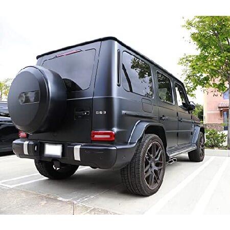 iJDMTOY Dark Smoked Rear Bumper Reflector Lenses Compatible with Mercedes 2019-up W463A G-Class G500 G550 G63 AMG， Replace OEM Red Bumper Reflexs_3