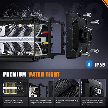 Nilight 16 Inch LED Light Bar DRL 120W 12400LM Anti-Glare Flood Spot Offroad LED Driving Light IP68 w/ 16AWG DT Connector Wiring Harness for Pickup Tr_4