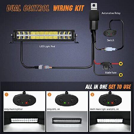 Nilight 16 Inch LED Light Bar DRL 120W 12400LM Anti-Glare Flood Spot Offroad LED Driving Light IP68 w/ 16AWG DT Connector Wiring Harness for Pickup Tr_5