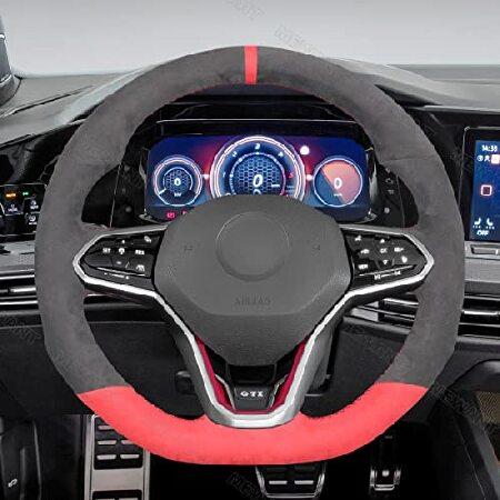 MEWANT Alcantara Car Steering Wheel Covers for Arteon (R-Line) 2021 for Golf 8 (R-Line) / Golf GTI 8 / Golf GTD 8 / Golf GTE 8 / Golf R 8 / Arteon / (｜rest｜02