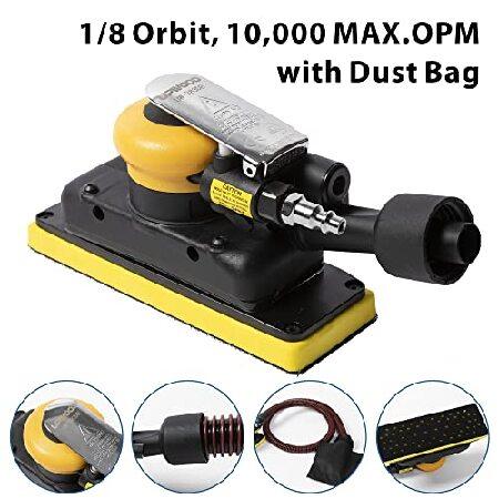 税をSALE送料無料 2-3/4 x 8 Dust-free Air Orbital Sander， 70 mm x 198 mm 1/8 in Orbit， 10，000 Max OPM Dust Bag Style with 1 pc Extra Hook-Loop Pad