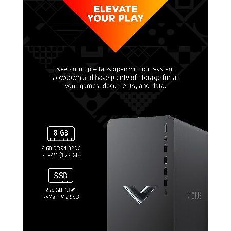 HP Victus 15L Gaming Desktop Computer Bundle PC, AMD Ryzen 3 Processor, 8 GB SDRAM, 256 GB SSD, Windows 11 Home OS, Surround Sound, Wi-Fi 6 and Blueto｜rest｜04