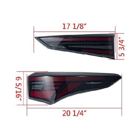 Completed Set Tail Lights + Trunk Lamps + Connecting Wires + Backboards Compatible with 2020-2022 Toyota Highlander Drive Passenger Side (Smoke Lens)の画像