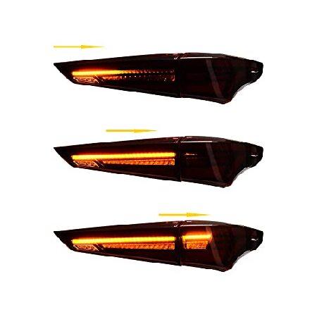 Completed Set Tail Lights + Trunk Lamps + Connecting Wires + Backboards Compatible with 2020-2022 Toyota Highlander Drive Passenger Side (Smoke Lens)の画像