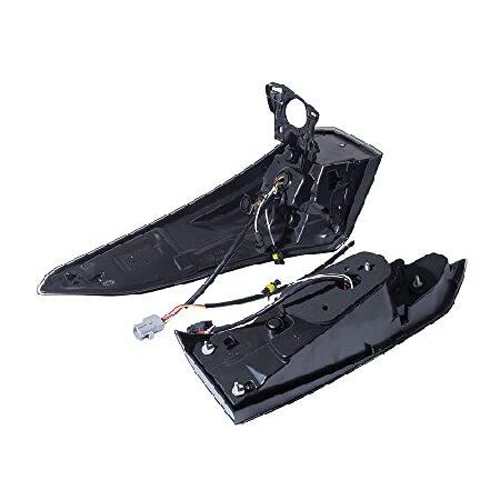 Completed Set Tail Lights + Trunk Lamps + Connecting Wires + Backboards Compatible with 2020-2022 Toyota Highlander Drive Passenger Side (Smoke Lens)の画像