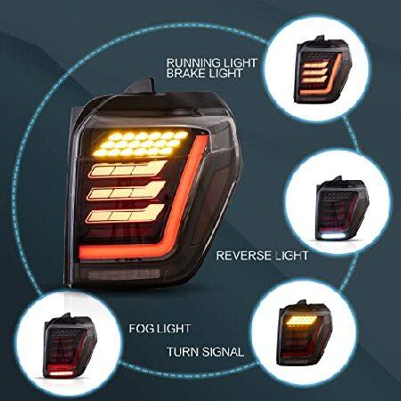 VLAND LED Tail light Fit for 2014-2021 Toyota 4 Runner(TRD, Limited, Off-Road, SR5, Sport, Nightshade) with Start-up animation, Clearの画像