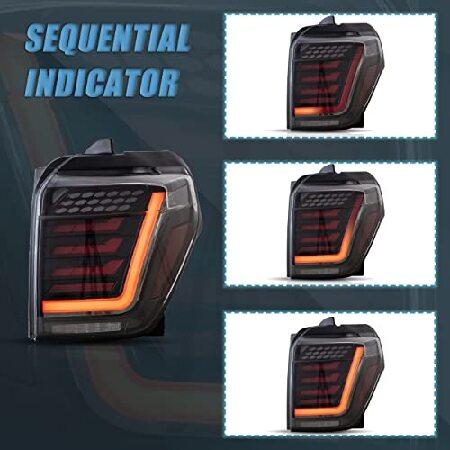 VLAND LED Tail light Fit for 2014-2021 Toyota 4 Runner(TRD, Limited, Off-Road, SR5, Sport, Nightshade) with Start-up animation, Clearの画像
