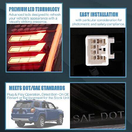 VLAND LED Tail light Fit for 2014-2021 Toyota 4 Runner(TRD, Limited, Off-Road, SR5, Sport, Nightshade) with Start-up animation, Clearの画像