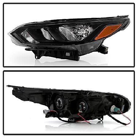 ACANII - For [Halogen Model] 2020 2021 2022 Nissan Sentra S | SV Black Housing Headlights Headlamps Pair Set Left+Rightの画像