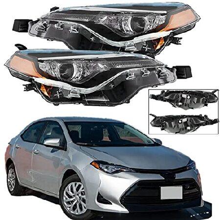 ヘッドライトアセンブリ 交換用 2017-2019 トヨタ カローラ L/LE/LE ECO ヘッドランプ LED フロントライト 運転席＆助手席側用の画像