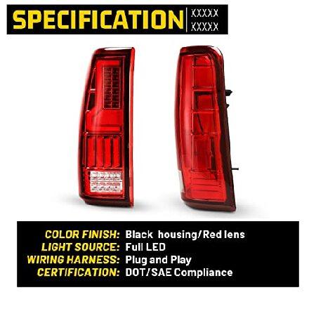 AUTOFREE LED Taillights Assembly Compatible for 1999-2006 Chevy Silverado/ 1999-2002 GMC Sierra 1500 2500 3500 LED DRL Tail Lamps Replacement for Pickの画像