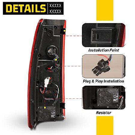 AUTOFREE LED Taillights Assembly Compatible for 1999-2006 Chevy Silverado/ 1999-2002 GMC Sierra 1500 2500 3500 LED DRL Tail Lamps Replacement for Pickの画像