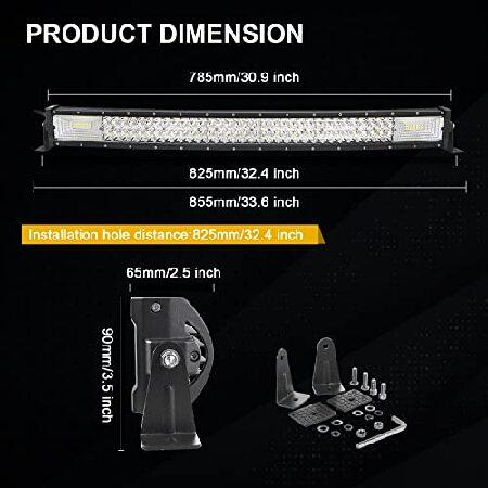 SKYWORLD Curved LED Light Bar, 32 Inch 405W Work Driving Fog Lamp + 2 Pcs 4 Inch 60W LED Off Road Lights with 12V 2 Lead Rocker Switch Wiring Harness_1