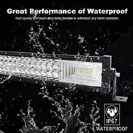 SKYWORLD Curved LED Light Bar, 32 Inch 405W Work Driving Fog Lamp + 2 Pcs 4 Inch 60W LED Off Road Lights with 12V 2 Lead Rocker Switch Wiring Harness_3