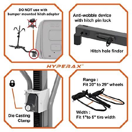 HYPERAX 2023年モデル ボルト RV承認 ヒッチマウント 2 E バイクラックキャリア RV キャンパー モーターホーム トレーラー ヒキガエル 2インチ牽引ヒッチレシーの画像