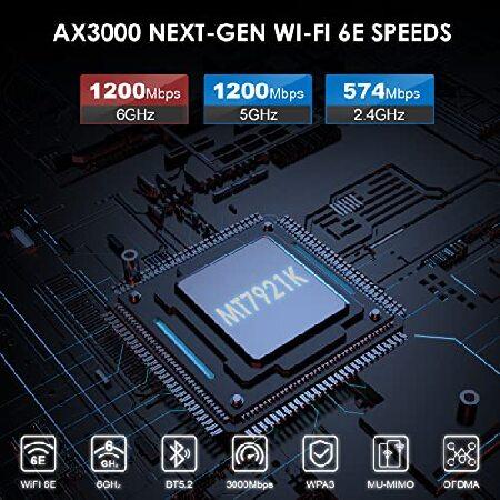在庫有り即納 WAVLINK AX3000 6E PCIe WiFi Card，Tri-Band (2.4/5/6Ghz) PCI-E Wireless Network Card Adapter with Bluetooth 5.2， OFDMA， MU-MIMO， WPA3， Ultra-Low Latency