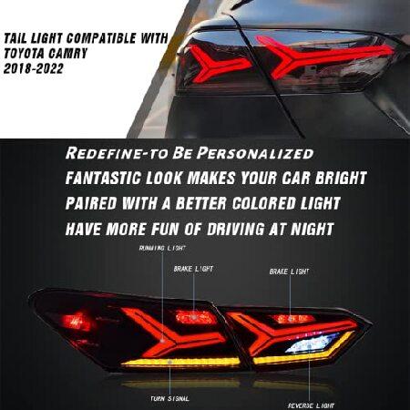 New Taillights for 2018-2023 Toyota Camry Tail Light Assembly SE XSE Lambor Style Accessories Led Sequential Turn Signal Brake Lights Back Replacementの画像