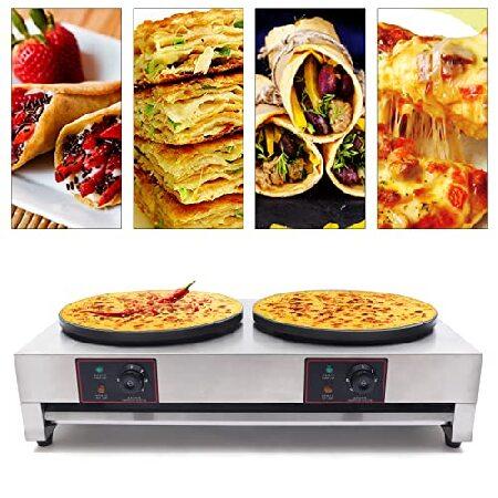 Commercial　Electric　Crepe　Machine　Precise　Double　Maker　Adjustable　Burner　Control　Temperature　110V　Skillet　Temper　Pancake　Machine,　Pancakes,　Baking　for