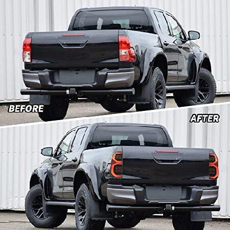 VLAND LED Tail Lights Compatible with Toyota Hilux 2015-2020 Revo(NOT for Tonka) Pickup Truck, Rear Lamp Assembly w/Dynamic Animation Running Light, Pの画像